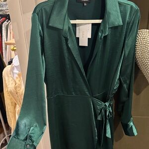 Aakaa Green Wrap Dress